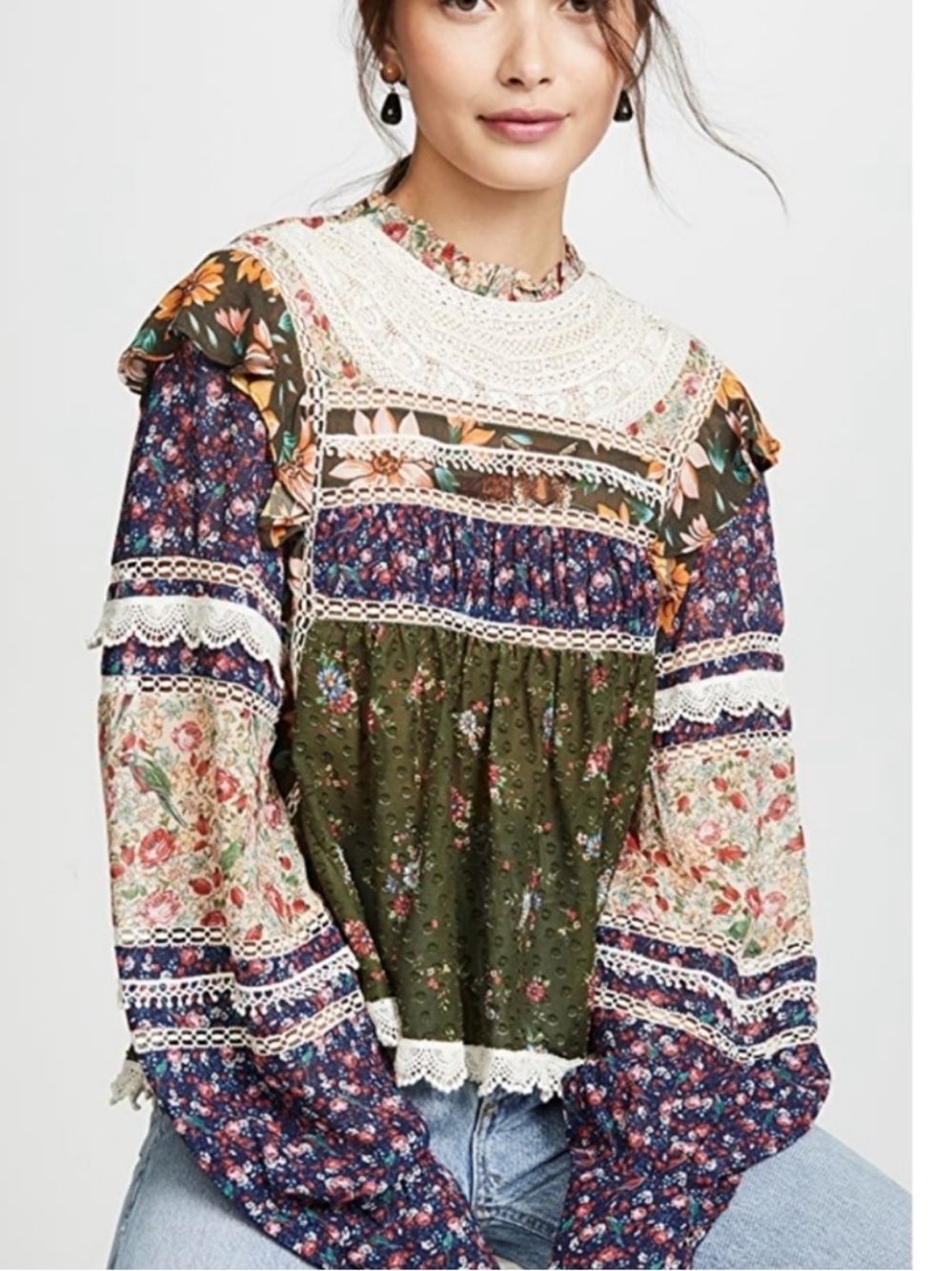 Farm Rio NEW Mixed Liberty Blouse